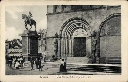 Ak Hansestadt Bremen, Bismarckdenkmal, Dom