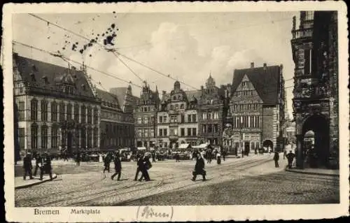 Ak Hansestadt Bremen, Marktplatz