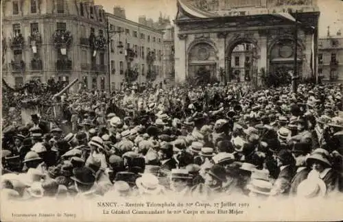 Ak Nancy Meurthe et Moselle, Rentree Triopmphale du 20e Corps 1919, Le General et son Etat-Major