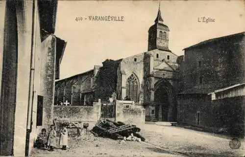 Ak Varangeville Meurthe et Moselle, Kirche, Ruinen