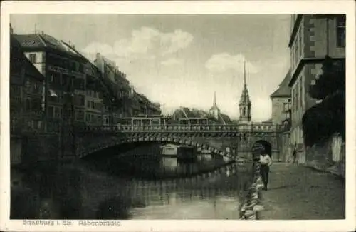 Ak Straßburg Elsass Bas Rhin, Rabenbrücke