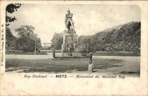 Ak Metz Moselle, Ney-Denkmal