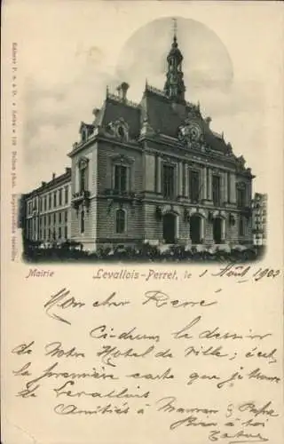 Ak Levallois Perret Hauts de Seine, Rathaus