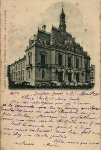 Ak Levallois Perret Hauts de Seine, Rathaus