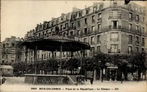 Ak Bois Colombes Hauts de Seine, Place de la République, Le Kiosque