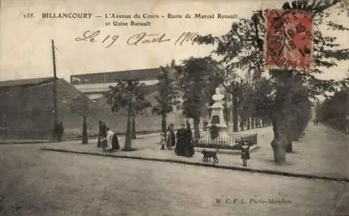 Ak Billancourt Hauts de Seine, Avenue du Cours, Renault-Werk