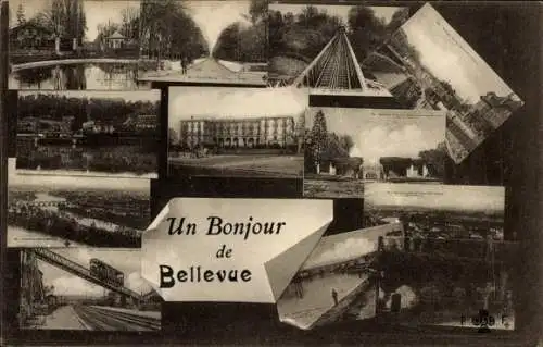 Ak Bellevue Hauts de Seine, Standseilbahn, Gesamtansicht