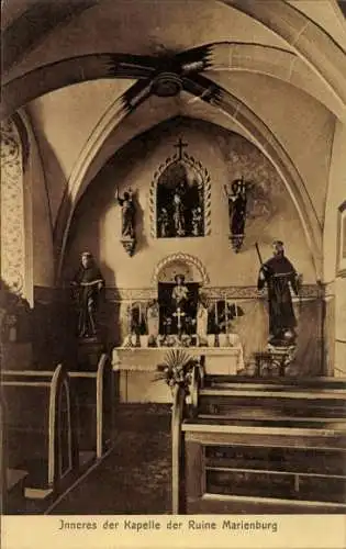 Ak Zell an der Mosel, Ruine Marienburg, Kapelle, Altar