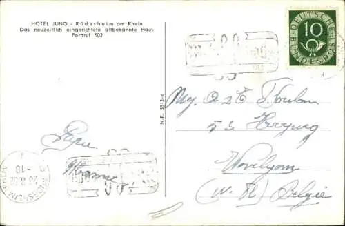 Ak Rüdesheim am Rhein, Hotel Jung