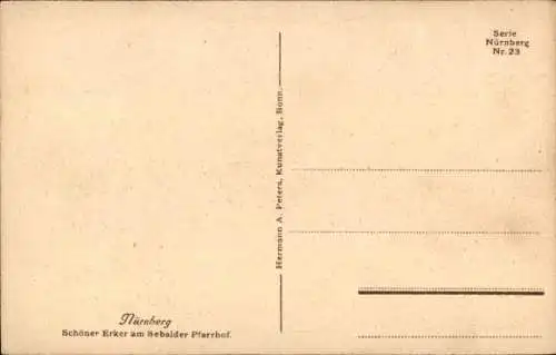 Ak Nürnberg in Mittelfranken, Schöner Erker am Sebalder Pfarrhof