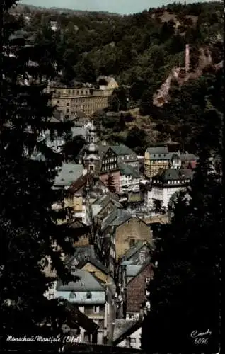 Ak Monschau Montjoie in der Eifel, Innenstadt mit Burgruine Haller