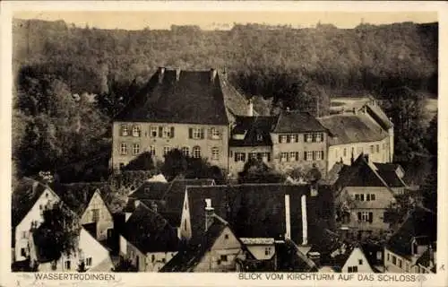Ak Wassertrüdingen, Blick vom Kirchturm auf das Schloss