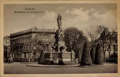 Ak Berlin Tiergarten, Rolandsbrunnen am Kemperplatz