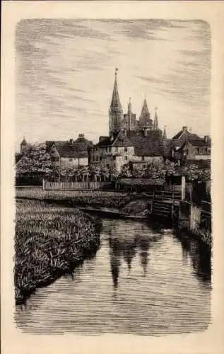 Ak Ansbach in Mittelfranken Bayern, die westliche Altstadt