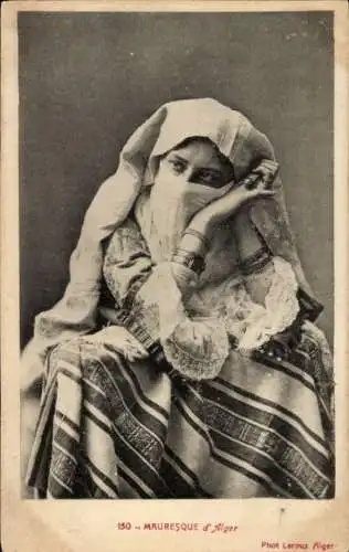 Ak Algerien, Verschleierte Frau, Maghreb
