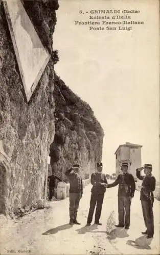 Ak Grimaldi di Ventimiglia Liguria, Carabinieri e Guardie Francesci e Italiane