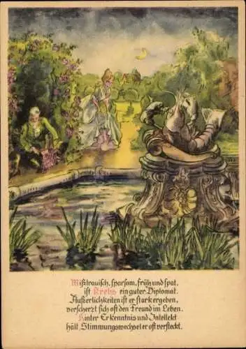 Horoskop Künstler Ak Rohland, M. M., Sternzeichen Krebs, Park