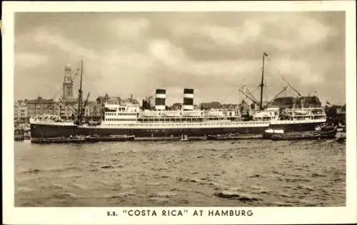 Ak Dampfer SS Costa Rica, Royal Netherlands Steamship Co., Hamburg
