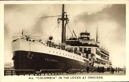 Ak Dampfer MS Colombia, Royal Netherlands Steamship Co., Ijmuiden