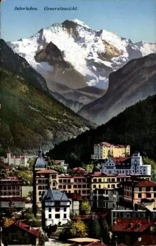 Ak Interlaken Kanton Bern Schweiz, Teilansicht, Jungfrau