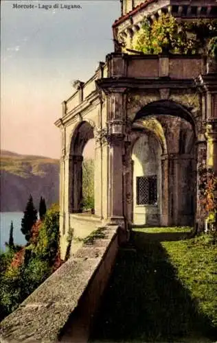 Ak Morcote Lago di Lugano Kanton Tessin, Teilansicht, Torbogen