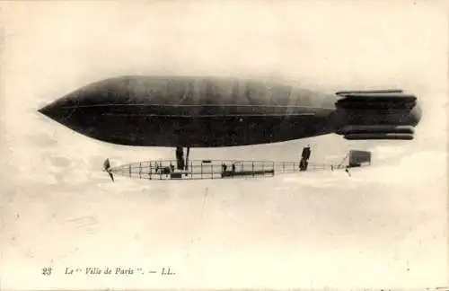 Ak Französisches Luftschiff Ville de Paris