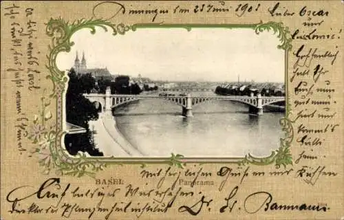 Passepartout Ak Basel Stadt Schweiz, Panorama, Brücke