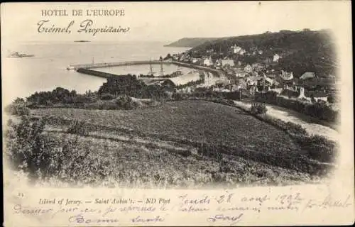 Ak Saint Aubin Channel Island Jersey, Gesamtansicht