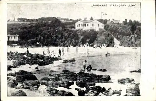 Ak Allinge Sandvig Bornholm Dänemark, Sandkaas Strandpavillon
