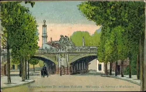 Künstler Ak Warszawa Warschau Polen, Karowa Straße, Viadukt