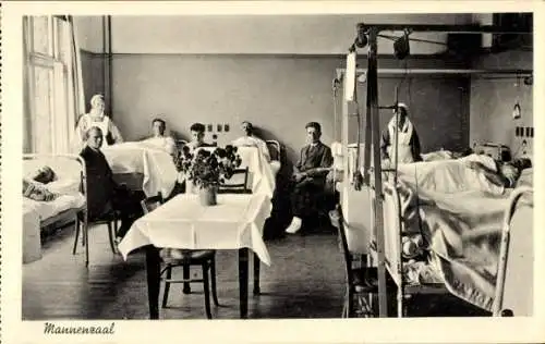 Ak Leiden Südholland Niederlande, Annaklinik, Männerzimmer