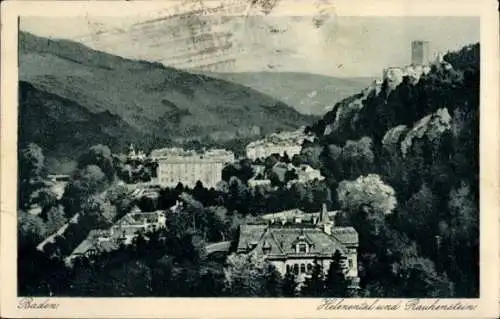 Ak Baden bei Wien in Niederösterreich, Burgruine Rauhenstein, Helenental