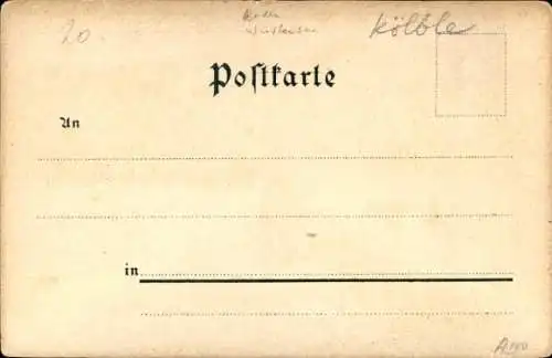 Litho Loffenau im Schwarzwald, Panorama, Mercur, Kirche, Gasthaus zur Sonne