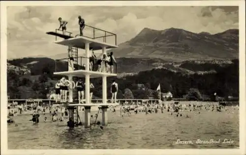 Ak Kanton Luzern Schweiz, Strandbad Lido