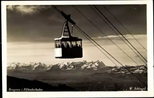 Ak Bregenz am Bodensee Vorarlberg, Pfänderbahn mit Säntis