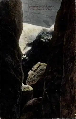 Ak Teplice nad Metují Wekelsdorf Reg. Königgrätz, Wekelsdorfer Felsen, Kaiser Friedrich Stein