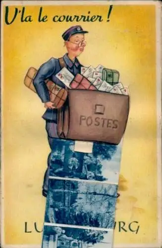 Leporello Ak Luxemburg Luxembourg, Brücke, Briefträger