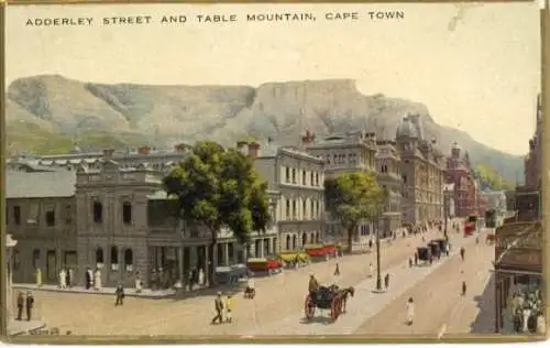 Ak Cape Town Cape Town Südafrika, Adderley Street und Tafelberg