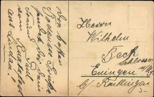 Ak Servus, jetzt geh ich in meine Eierkiste, Vorsicht nicht stürzen