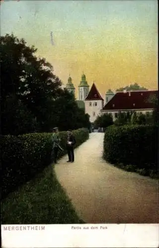Ak Bad Mergentheim in Tauberfranken, Partie aus dem Park