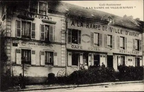 Ak Ville d'Avray Deux Sevres, Restaurant Café A La Rampe de Ville d'Avray