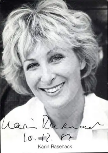 Ak Schauspielerin Karin Rasenack, Portrait, Autogramm