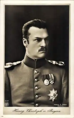 Ak Herzog Christoph von Bayern, Portrait in Uniform