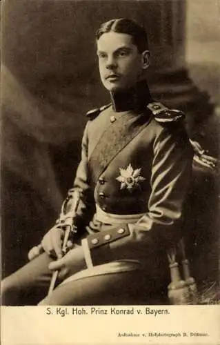 Ak Prinz Konrad von Bayern, Porträt in Uniform