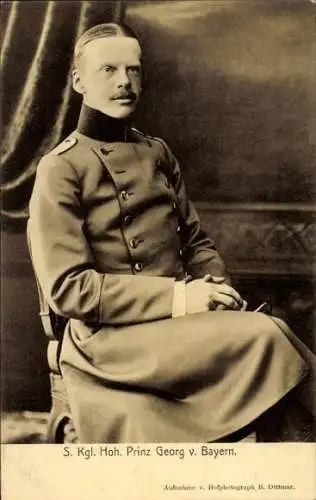 Ak Prinz Georg von Bayern, Porträt in Uniform