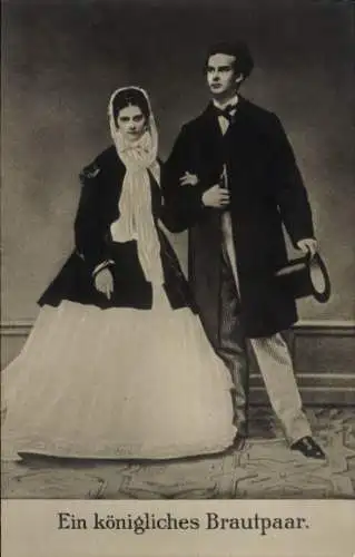 Ak Königliches Brautpaar, König Ludwig II. nebst Verlobte