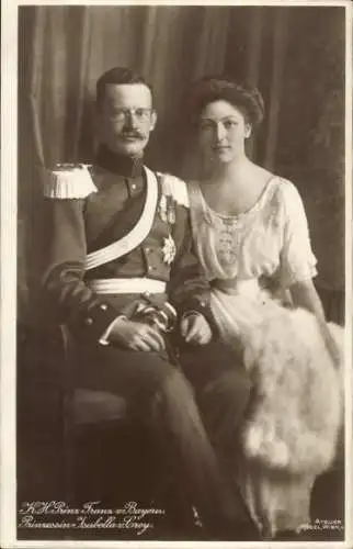 Ak Prinz Franz von Bayern, Isabella von Croy, Portrait