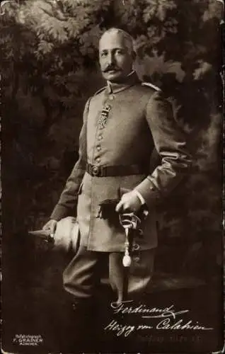Ak Ferdinand, Herzog von Kalabrien, Uniform, Pickelhaube