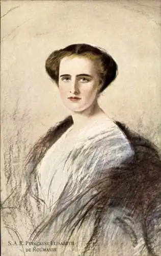 Ak Elisabeth von Rumänien, Portrait