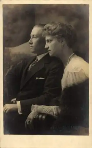Foto Ak Prinzessin Margarete Karola von Sachsen, Friedrich von Hohenzollern Sigmaringen
